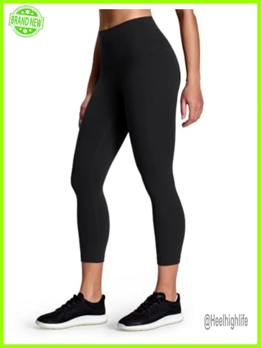 Workout Pro Leggings High Rise Nylon Lycra Compression Capri Athletic